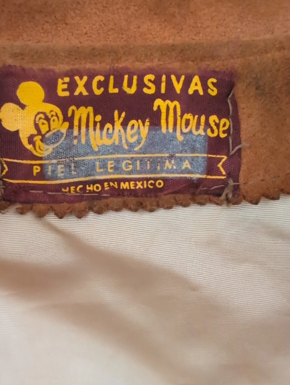 Vintage Mickey Mouse Exclusive Short Horn Kids Brown Fringe Jacket